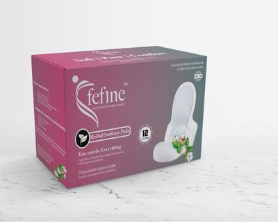 Fefine Organic Herbal Sanitary Napkins Women XL  12 Pads with Disposable Cover | Infused with Aloe Vera, Camel Grass & Neem Powder | Cottony Soft & Biodegradable | Leak Lock Protection for Day & Night Use