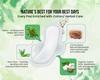 Fefine Herbal Sanitary Pads Women XXL  12 Pads With Disposable Cover | Infused with Aloe Vera, Camel Grass & Neem Powder | Rash-Free, Biodegradable | 5-Layer Leak Protection for Heavy Flow view 3