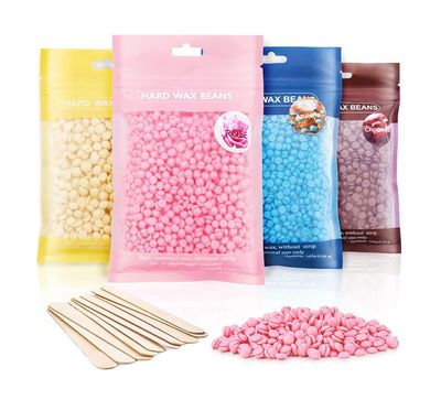 DGH By Durga Hosiery 400 Grm White Chocolate Wax Beans for Hair Removal | Stripless & Painless Waxing | All Purpose Hair Removal | Quick & Easy Tan Removal Waxing (Each-100g) Combo of 4