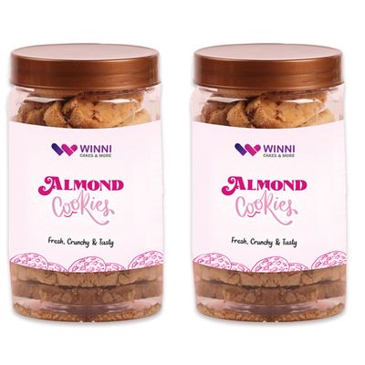 WINNI - Premium Almond Cookies Combo Gift Pack | Handmade Celebration Cookies Biscuits Box For Birthday, Anniversary, Partner, Kids, Friends, Girlfriend, Boyfriend, Couple, Student | Best Gift Option | Return Gift