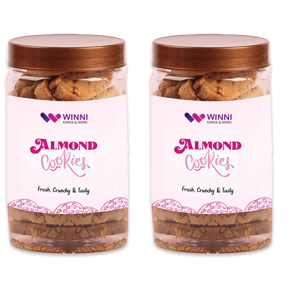 WINNI - Premium Almond Cookies Combo Gift Pack | Handmade Celebration Cookies Biscuits Box For Birthday, Anniversary, Partner, Kids, Friends, Girlfriend, Boyfriend, Couple, Student | Best Gift Option | Return Gift