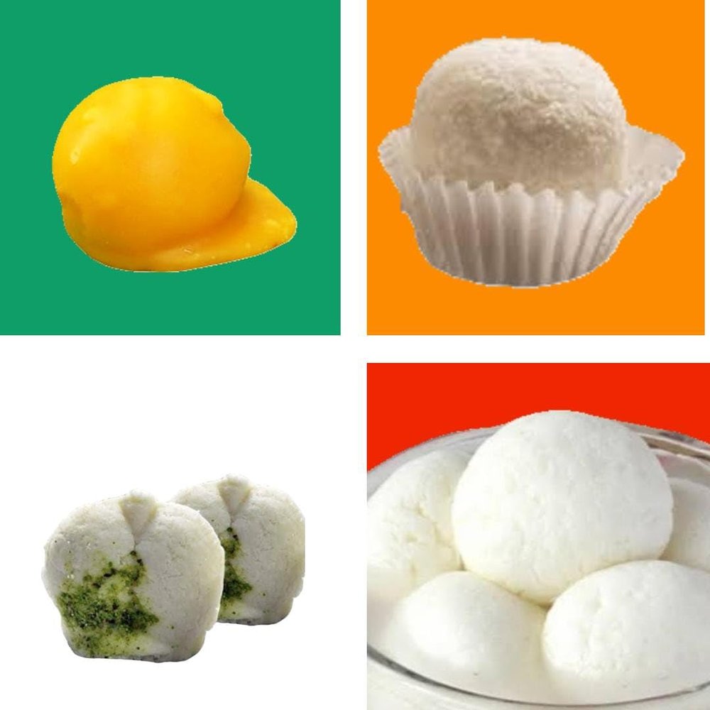 BANGLARMISTI Kolkata Speciality Sweets Pack - Bengali Sweets, 8pcs Monohora Sandesh, 8pcs Jolbhora Sandesh, 12pcs Roshogolla, 12pcs Kanchagolla, Soft, Mouth Melting, From Kolkata To All Over India