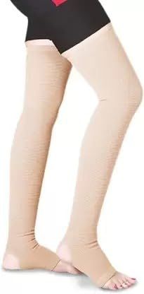 Cotton Medical Compression Stockings for Varicose Veins Class 2 Knee Length for men and women| Compression Socks | stockings for women | Varicose Vein Stockings -Thigh Length(Stockings-3-M)