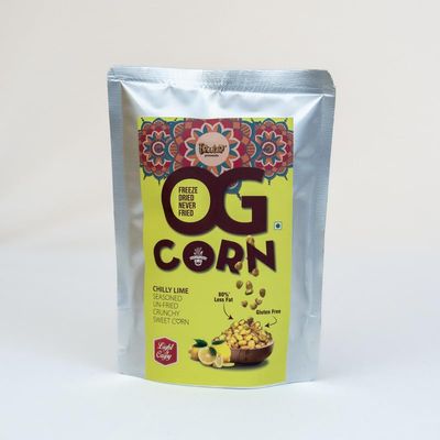 Freeter Chilly Lime OG Corn | Not Baked or Fried | Freeze Dried | No Preservatives | 80% Less Fat | High Protein | Gluten-Free | 100% Natural Light & Crispy Corn ( 40g x1)