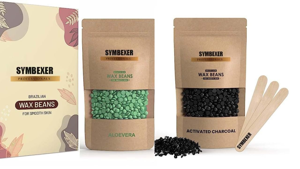 Alovera+ Charcoal Hard Wax Beans Depilatory Stripless Wax & Painless For Women| Used For Upper Lips, Arms, Legs, Full Body,Bikini |Smooth Skin| (50 Gram, Alovera And Charcoal)