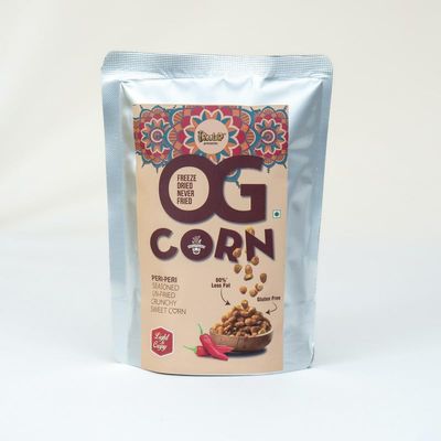 Freeter Peri Peri OG Corn | Not Baked or Fried | Freeze Dried | No Preservatives | 80% Less Fat | High Protein | Gluten-Free | 100% Natural Light & Crispy Corn (40g x 5)