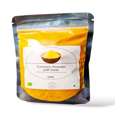 100% Pure Turmeric Powder, Handpicked Roots, Aromatic, 100g