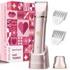Bikini Trimer Women,2 in 1 Electric Razor Facial Hair Women-IPX7 Waterproof Wet/Dry,USB Recharge Dock with Snap-in Ceramic Blades For Face Body Leg Bikini Underarm Arm(Rose Red) view 1