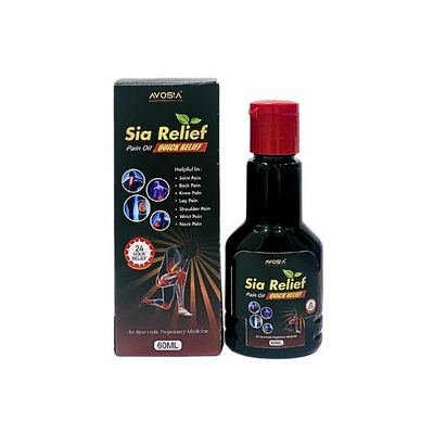 Avosia Sia Pain Relief Oil, 60ml, Quick Relief for Joint, Back, Knee, Leg, Shoulder, Wrist and Neck Pain