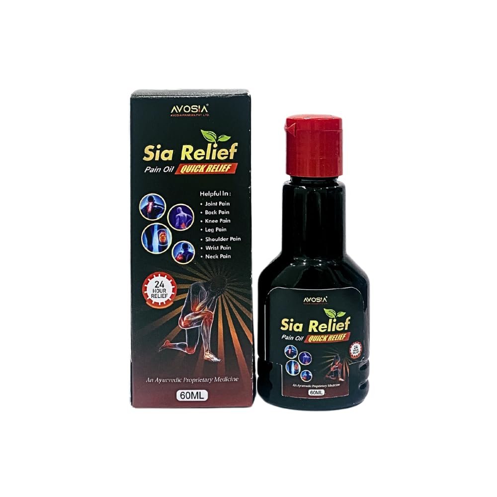 Avosia Sia Pain Relief Oil, 60ml, Quick Relief for Joint, Back, Knee, Leg, Shoulder, Wrist and Neck Pain