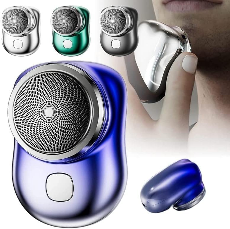 DEV STORE Electric Razor for Men,Mini-Shave Portable Electric Shaver, Pocket Size Portable Shaver Wet and Dry Mens Razor USB Rechargeable Shaver Charging Easy One-Button