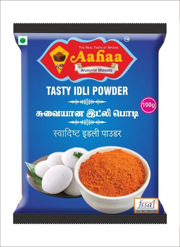 Aahaa Arusuvai Masala Fresh Grounded Urad Dall Idli Podi (With No Added Flavours and Colours) 400 Grams
