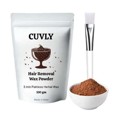 CUVLY Chocolate Wax Powder Hair Removal 100gm  Full Body Wax Hair Remover for Women, Easy Home Use, Chemical-Free, No Irritation Herbal Wax Powder For All Skin Types Hands, Legs, Underarms, Bikini, Intimate Area (1)