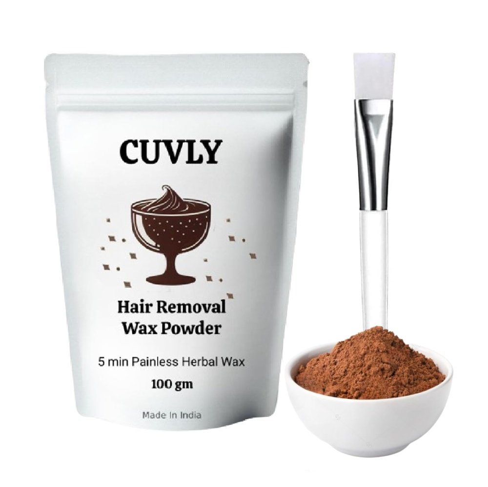 CUVLY Chocolate Wax Powder Hair Removal 100gm  Full Body Wax Hair Remover for Women, Easy Home Use, Chemical-Free, No Irritation Herbal Wax Powder For All Skin Types Hands, Legs, Underarms, Bikini, Intimate Area (1)
