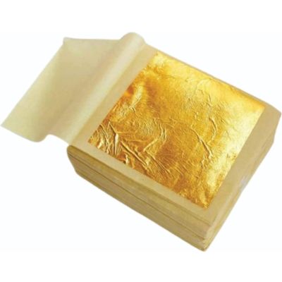 Gold Leaves 24k Edible Pure Veg Gold Leaves 75MMx50MM Size 25pcs Gold Vark Sheets, Varak for Sweets, Cake Decoration, Ice Cream, Serums, Ayurvedic Medicine, Royals Foods, Face Facial Spa, Nails