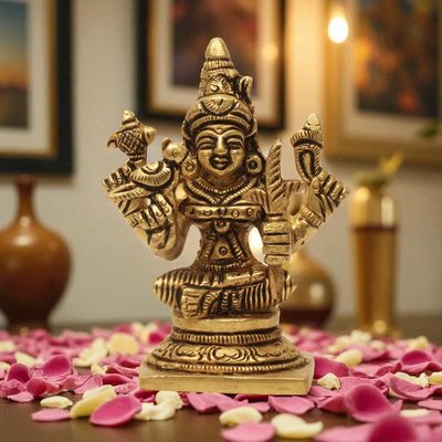 100% Pure Brass Sri Kanchi Kamakshi, Adhi Sankarar, Maha Periyava Divine Holy Blessing for Pooja/Gift Height:- 2.76 Inches | Weight:- 0.172 Kg