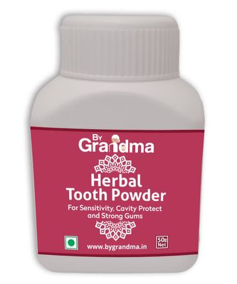 ByGrandma Sensitivity Relief And Herbal Tooth Powder | 100% Natural & Homemade - 60 Gm | Helps In Bad Breath, Sensitivity Problem, Tooth Decay (Pack of 1)