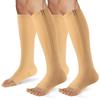 FOFLORA Zipper Compression Socks for Women & Men 2 Pairs15-20mmhg Open Toe Compression Stockings for Nurse and Long Standing Crowd view 1