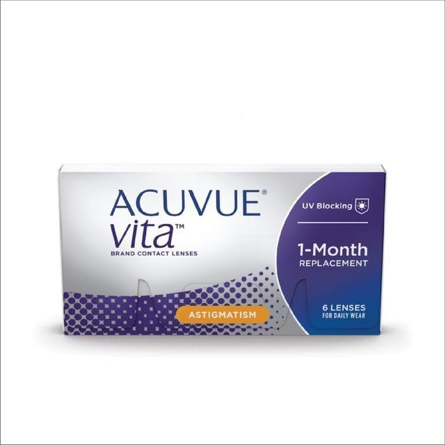 Acuvue Vita for Astigmatism (Toric) Contact Lens - Pack of 6 (BC 8.6mm, -3 Diopters, Cyl -1.25, Axis 180)