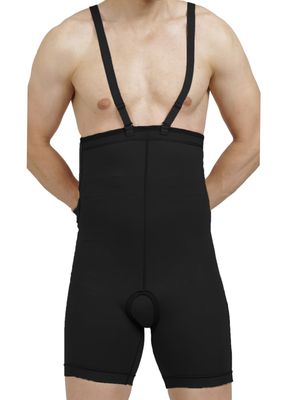 Dermapress HIGH Waisted Panty Upto Mid-Thigh | Moderate Compression | Thigh and Abdomen Liposuction Recovery Garment | Shapewear | Tights | Tummy Tucker | Open Pubis |Strap (Black, XXL)