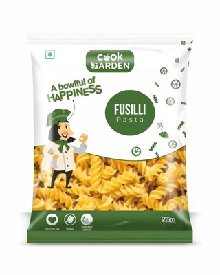 CookGarden 100% Semolina Fusilli Pasta 500g | Healthy Pasta for Daily Cooking | High Protein & High Fiber Diet Option | Maida-Free and Cholesterol-Free | Nutritious Fusilli Pasta Madefrom Durum Wheat Semolina