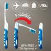 ALAZCO 4 Pack Soft Travel Comfort Hold Toothbrush On The Go Folding Bristle Brushes Compact Size Ergonomic Foldable Camping Gym School Locker Backpack TSA Approved BPA-Free view 2