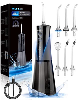 Water Flossers for Teeth - 5 Modes, 6 Flossing Tips, Rechargeable Cordless Portable 300ML Larger Tank Electric Waterflosser Cleaner IPX7 Waterproof Floss Cleaning Teeth Pick for Home Travel