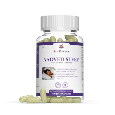 Aadved Sleep Ayurvedic Capsules | Made of 100% Ayurvedic Formulation With Natural Herbs | 60 Capsules (Pack of 1)