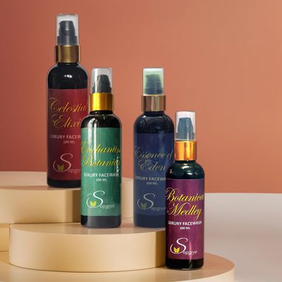 Saparya Vedic Natural Herbal Extract Facewash | Chemical Free All Skin Types Hydrating Face Wash | Ayurvedic DE-TAN Anti-Ageing Anti-Acne Daily Gentle Cleanser for Men Women (Pack of 4, 100 ml Each)