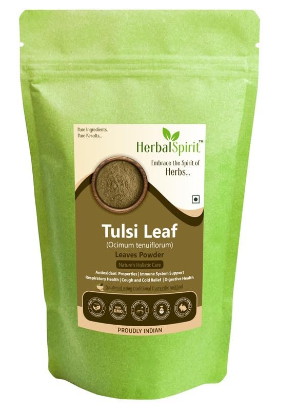 Herbal Spirit Tulsi Powder for Drinking, 900gm | Tulsi Powder for Eating | Tulsi Powder Organic for Eating | Tulsi Powder for Tea | Tulsi Leaves Powder | Thulasi Powder | Tulsi Powder Organic |