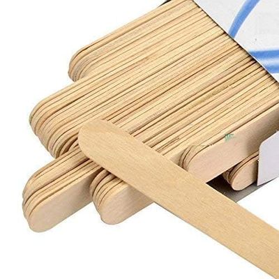 FAIRY FIRST Wood Smooth Finish Disposable Wooden Wax Knife Wax Sticks For Waxing Wax Knife/Spatulas/Applicators Ice Cream Craft Sticks for School Projects 100 pcs Box