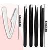 [9+1 PCS] Tweezers Kit, Tweezer for Women Facial Hair, Professional Tweezers Set, Eyebrow Tweezer, Professional Stainless Steel Eyebrow for Women &Men,Black And Pink Beauty Sets. view 2