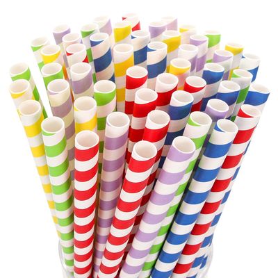 8 Mm, 50 Pieces Multicolor Paper Straws for Cocktails, Cold Drinks, Juice, and Smoothies | Biodegradable, Eco-Friendly, Compostable, Non-Bendable (Wide) Disposable Drinking Straws