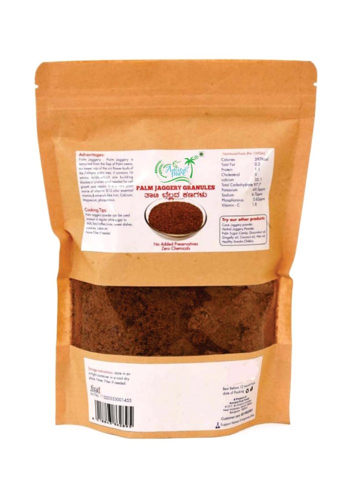 Ancient Pure Palm Jaggery Granules (Panai Vella Thugal) 200g (Pack of 2)