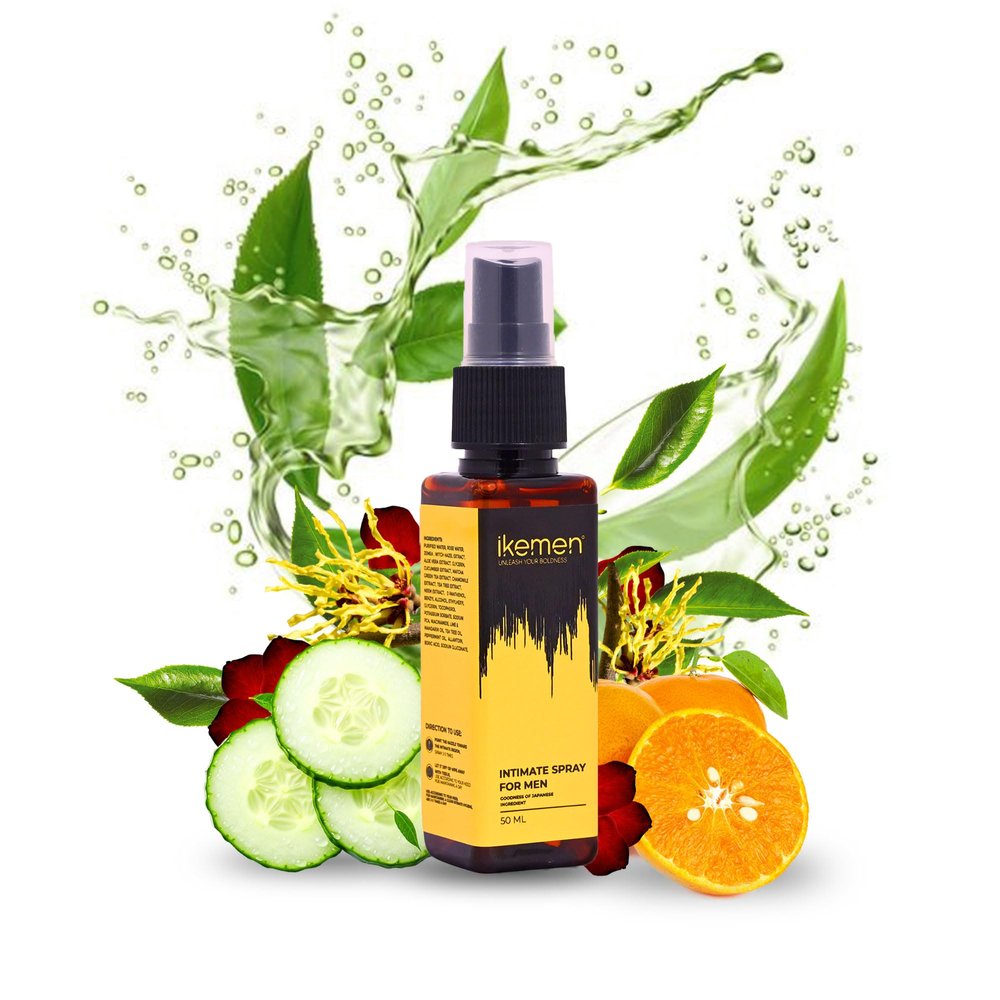Ikemen Intimate Spray For Men, 50ml, Prevent Odour, Itch, Sweating, No Dryness, No Irritation, PH Balance Intimate Spray