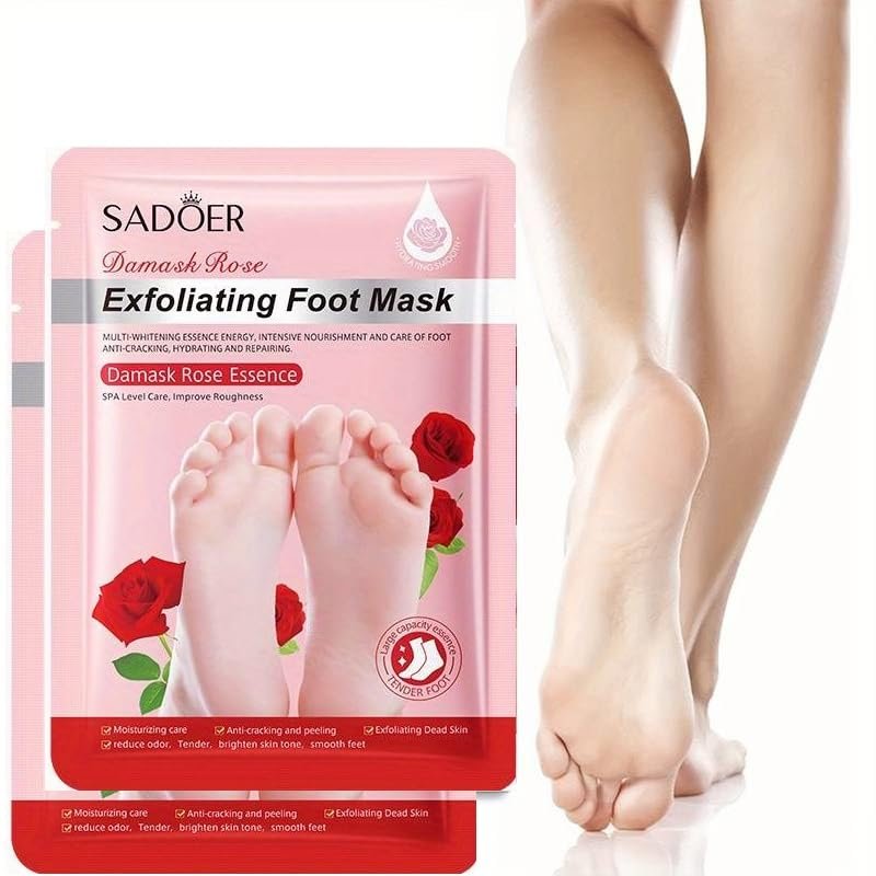 ADBHUTANAND Peeling & Exfoliating Foot Mask for Baby Soft Feet Hydrates Feet Peeling Mask for Removes Dry Dead Skin,Cracked Heels &Calluses Natural Exfoliator for Men and Women (rose),1 Count