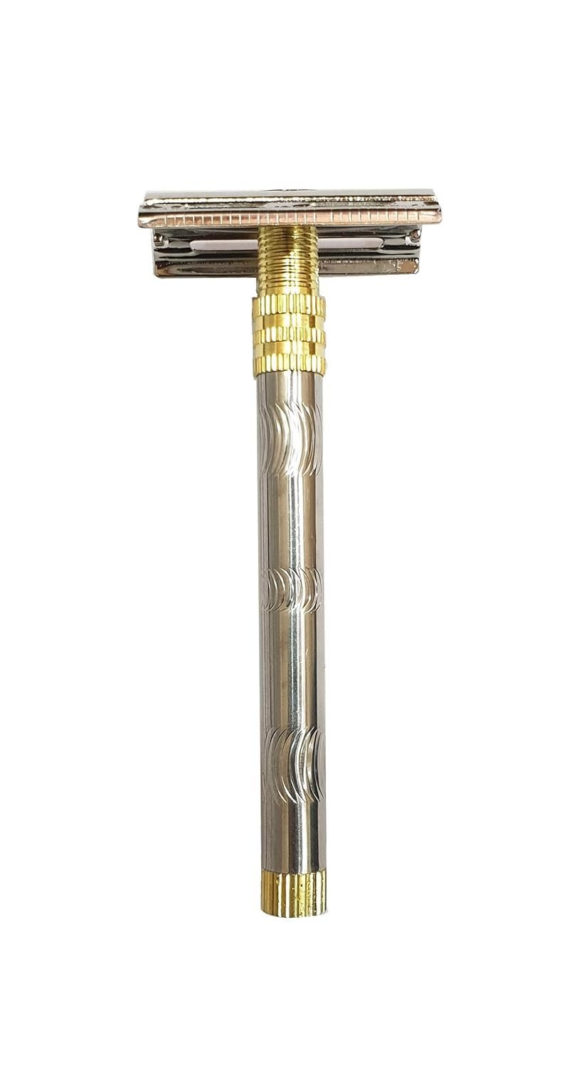 Foreign Holics Stainless Steel Double Edge Safety Shaving Razor for Men Beard Shave
