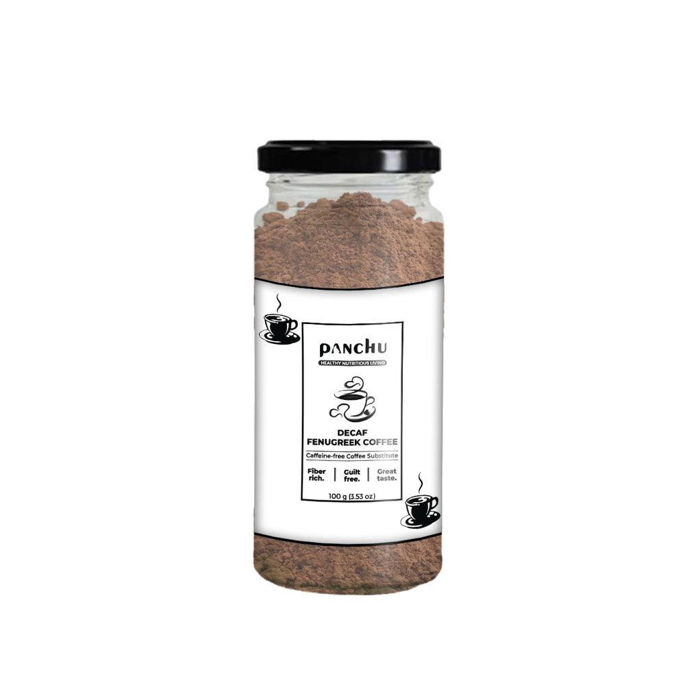 Panchu Fenugreek Coffee 100gm | Traditional Caffeine-Free Coffee Substitute | Decaffeinated Instant Ground Powder Jar | Roasted Fenugreek Health Drink Good for Digestion