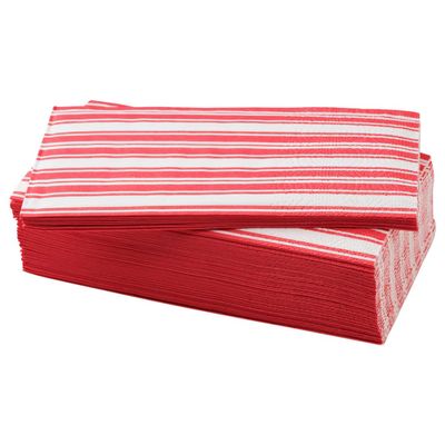 Graidient span ikeea VINTERFINT. pack of 30 Paper napkin, stripe pattern red/white, 38x38 cm (15x15 ")