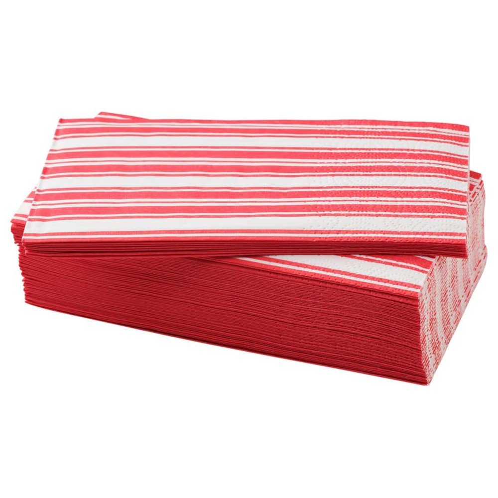 Graidient span ikeea VINTERFINT. pack of 30 Paper napkin, stripe pattern red/white, 38x38 cm (15x15 ")