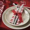 Graidient span ikeea VINTERFINT. pack of 30 Paper napkin, stripe pattern red/white, 38x38 cm (15x15 ") view 2