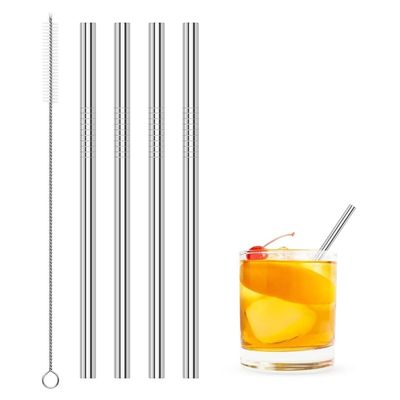 4pcs Reusable Stainless Steel Straws with Cleaning Brush Set | Long-Lasting, Durable & Safe | Food Grade Material, BPA Free & Eco-Friendly Drinking Straws for Cocktail, Juice, Water, Smoothies & More