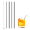 4pcs Reusable Stainless Steel Straws with Cleaning Brush Set | Long-Lasting, Durable & Safe | Food Grade Material, BPA Free & Eco-Friendly Drinking Straws for Cocktail, Juice, Water, Smoothies & More view 1