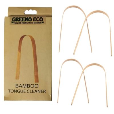 Bamboo Tongue Cleaners, Set of 4, Natural