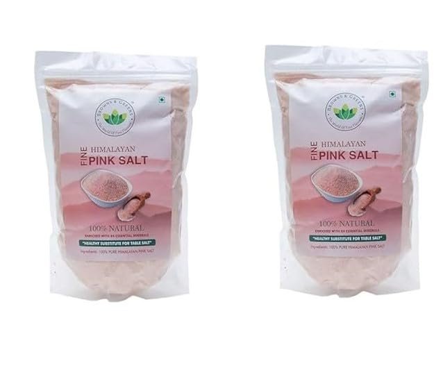 Browns & Greens Himalayan Pink Salt | 100% Pure & Natural | Mineral rich Salt for Healthy Cooking | Sendha Namak for Healthy Life | Mineral Rich Salt | Low Sodium | Packed with 84 Minerals | Pack of 2 ( 900 grm )