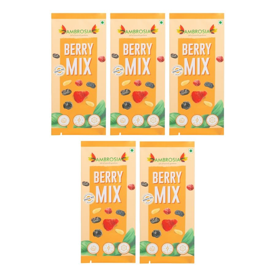 Ambrosia Trail Mix (200g, Mini_BerryMix_40g (Pack of 5))