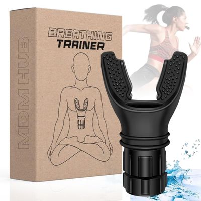 MDM HUB Portable Breathing Exercise Device for Lungs  Adjustable Resistance Breathing Trainer with Premium Silicone, Easy to Clean, Lightweight for Improved Breathing Capacity and Endurance (Multicolor)