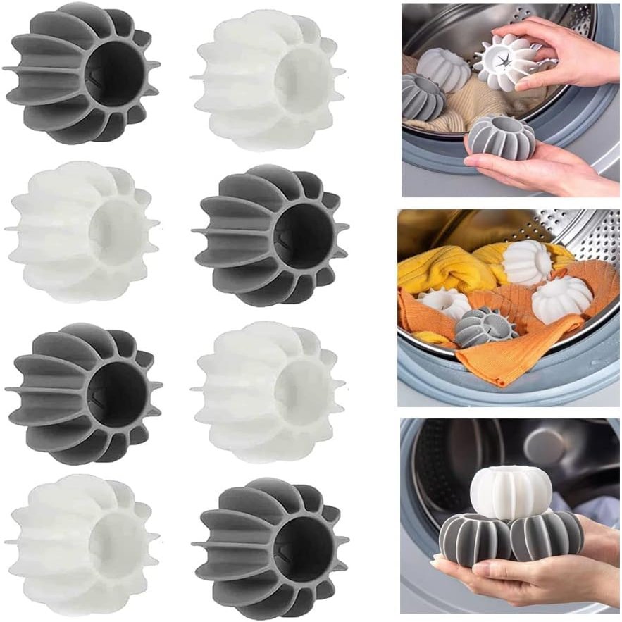 FAMOUS SHOP Washer Balls|Reusable Tangle-Free Eco-Friendly Laundry Scrubbing Balls|8PCS Multicolor Silicone Plastic Laundry Balls
