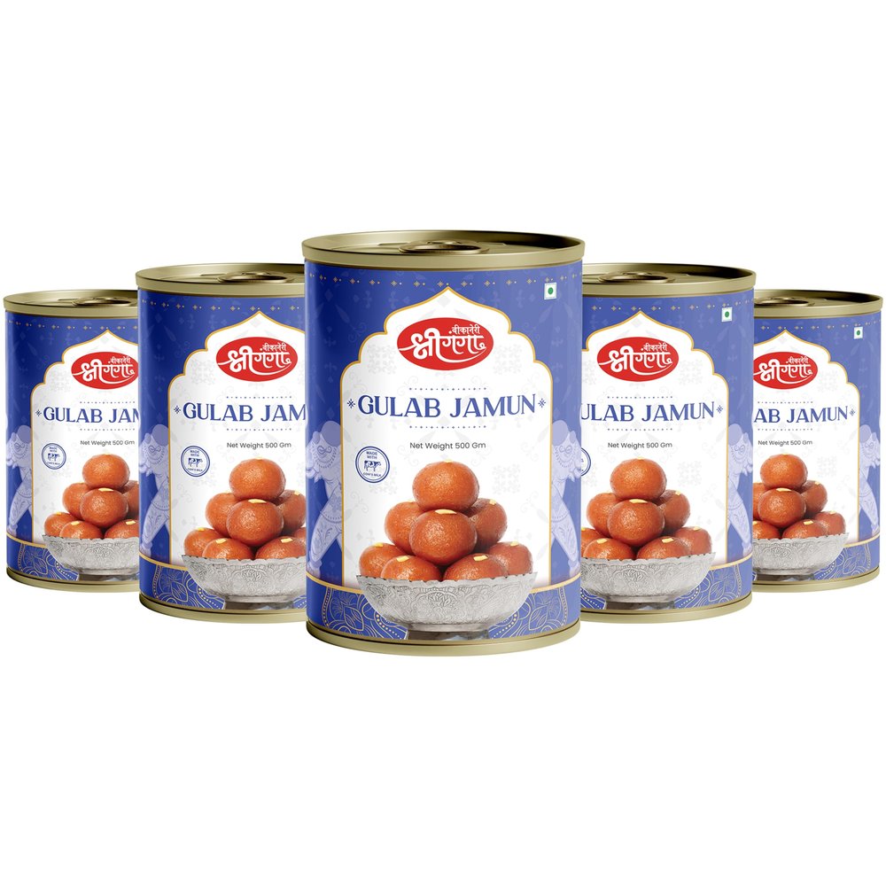 Bikaneri Shree Ganga Soft Gulabjamun, 2.5Kg (500gm x 5) Tin, Traditional Bikaneri Sweet, Bikaneri Mithai, Shahi Sweet Delicacy, 40 Pieces