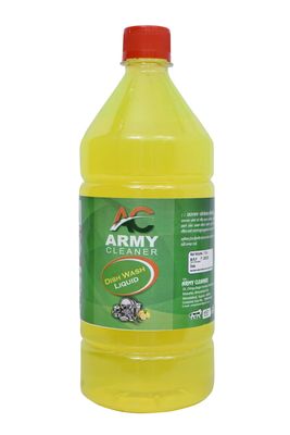 Army Cleaner Dish Wash Liquid 1 Ltr  Powerful Lemon Formula for Sparkling Clean Utensils